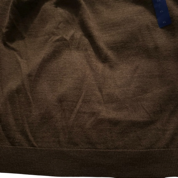 Men’s Apt 9 Merino Wool Blend Brown V Neck Long Sleeve Sweater - Picture 4 of 8